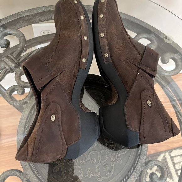 Merrell Luxe Espresso Clogs Heels Size 7 Brown Leather Western Mules J68680 - Picture 9 of 12